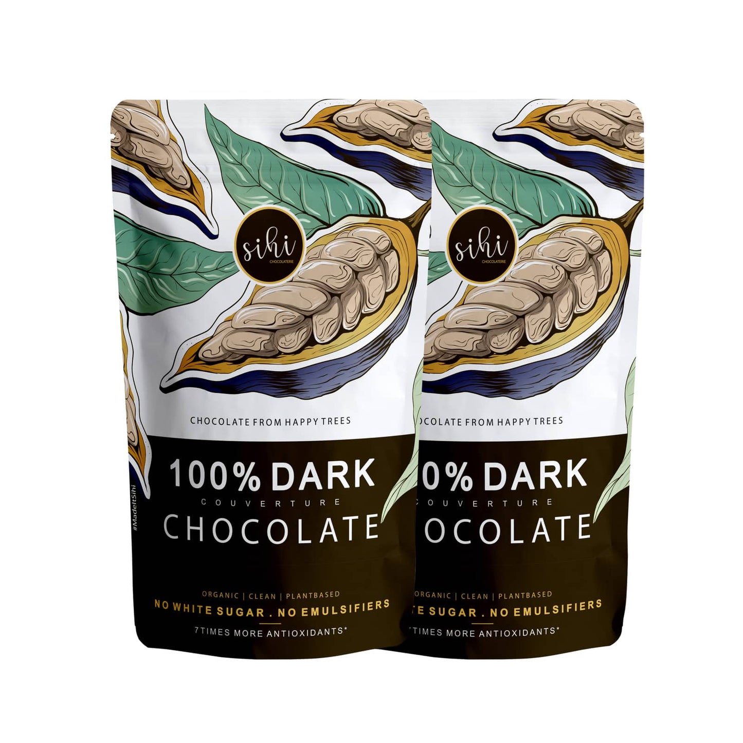 100 percent dark chocolate bar.