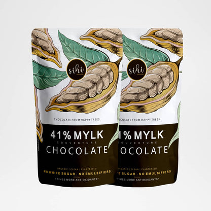 41% milk vegan chocolate couverture bar - no white sugar | plant based | vegan milk chocolate made from oat milk