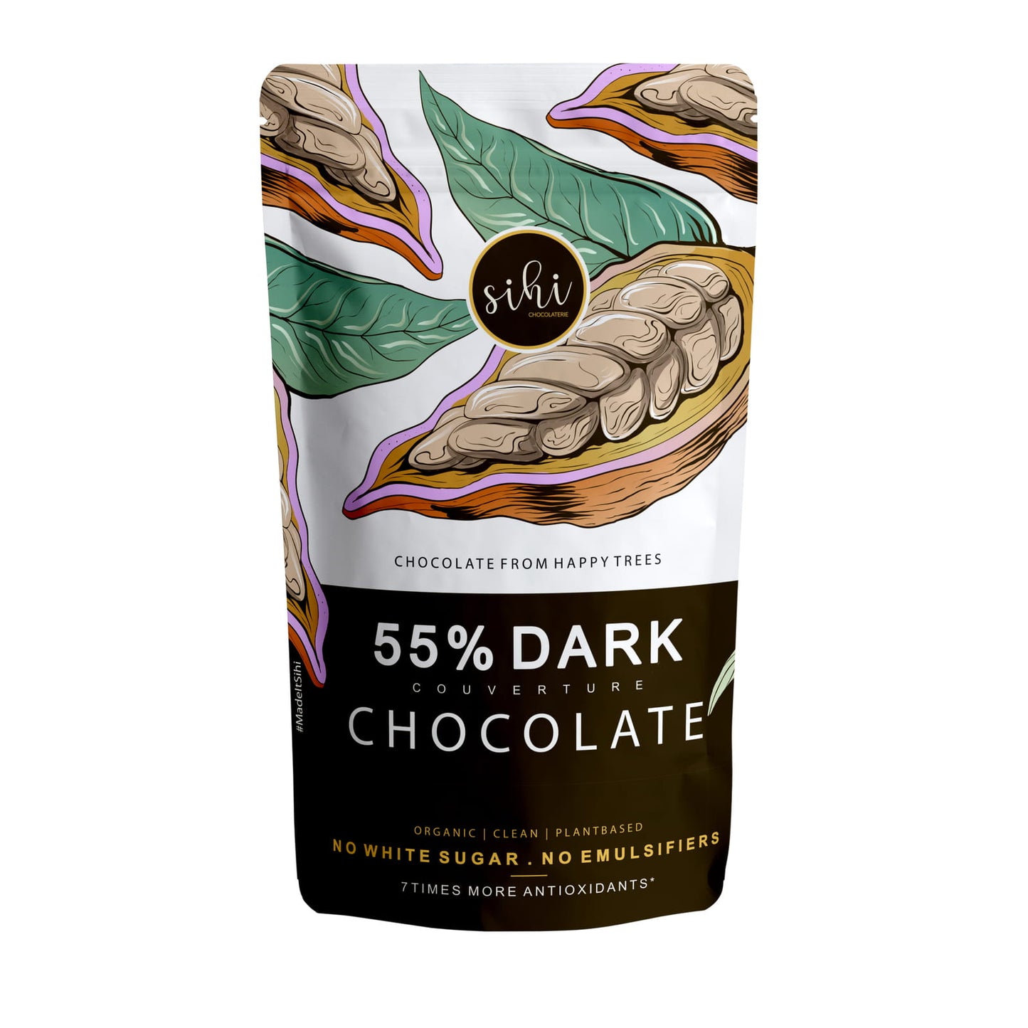 55 percent organic dark chocolate bar.