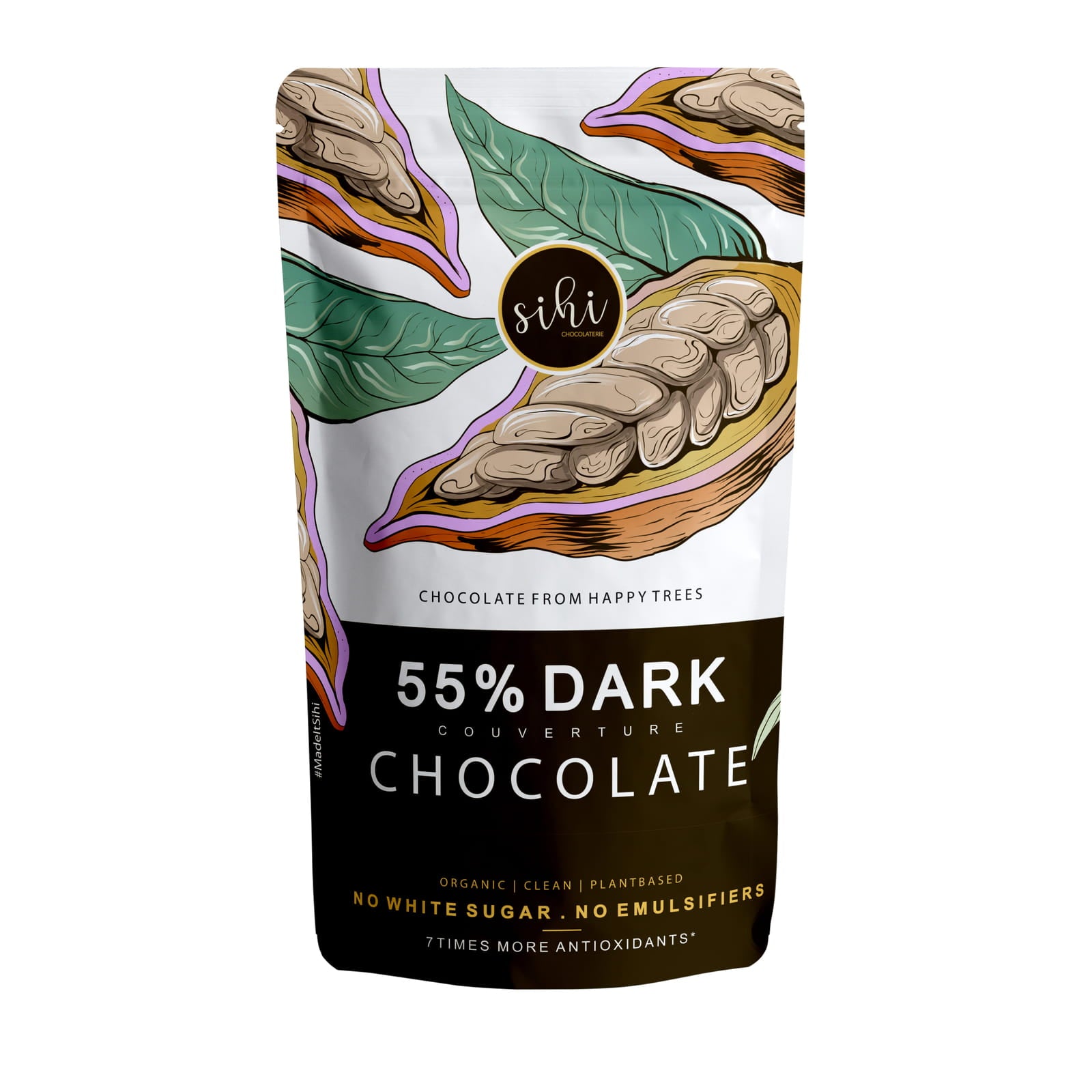 55 percent organic dark chocolate bar.