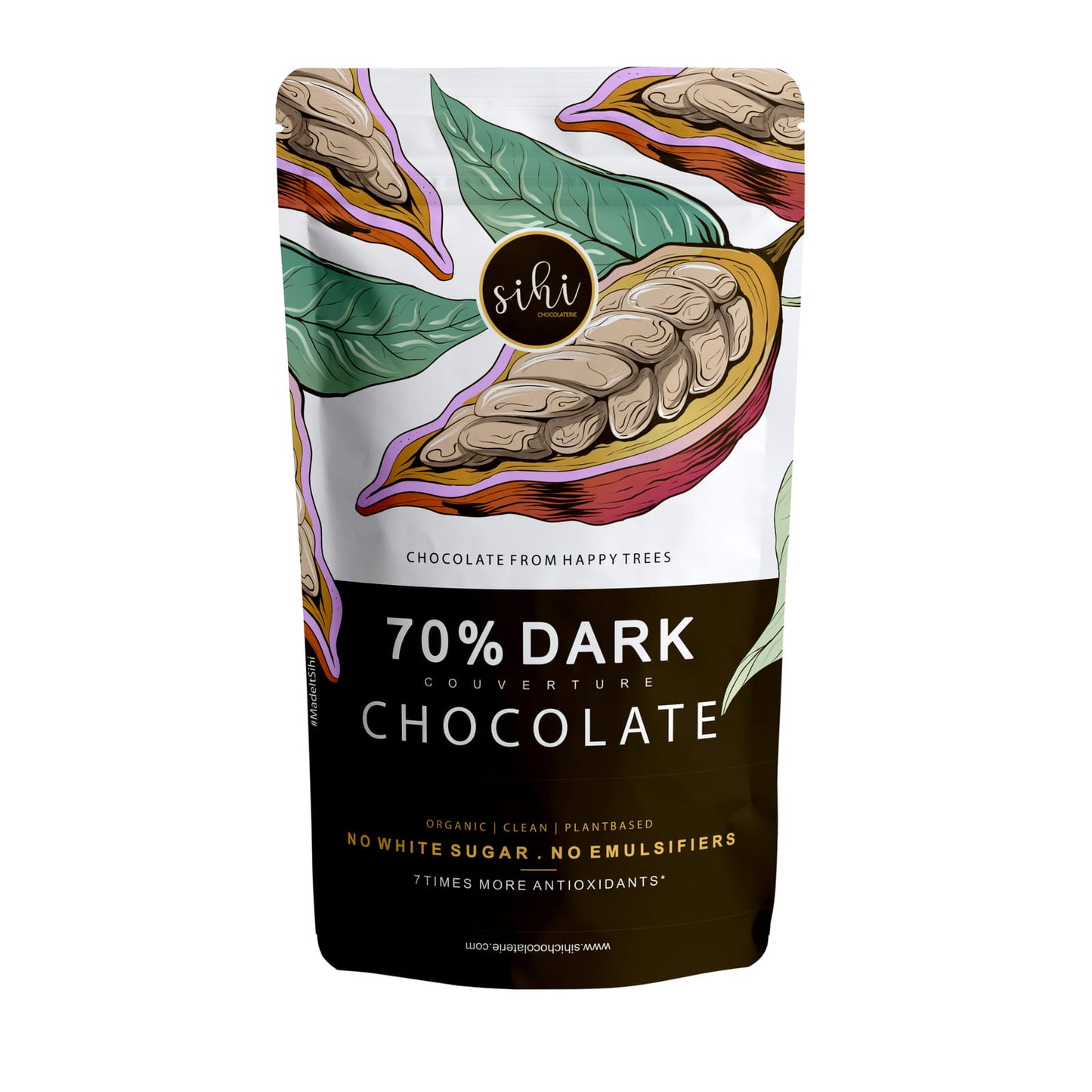 70% organic dark chocolate couverture bar - no white sugar | plant based chocolate